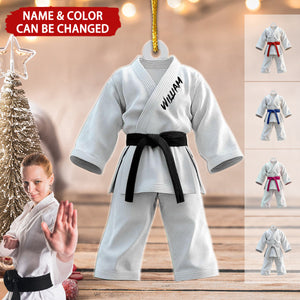 Karate Uniform Personalized Christmas Ornament, Gift For Karate Lover