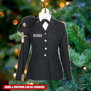 Military Uniform On A Clothes Hanger - Personalized Christmas Ornament