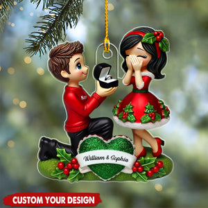 Personalized Newly Engaged Ornament - Custom Just Engaged Gifts For Couples