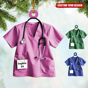 Personalized Nurse Ornament Gift, Custom Nurse Gift, Doctor Christmas Ornament