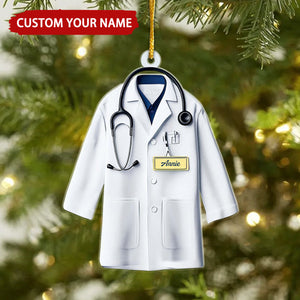 Doctor Blouse Personalized Christmas Ornament, Healthcare Workers Gift