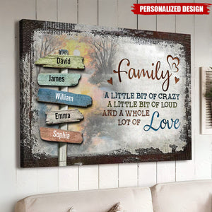 Personalized Family Crazy Loud Love Vintage Sunset Poster