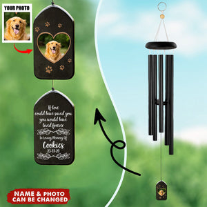 Custom Photo You Left Paw Prints On My Heart Memorial Wind Chimes