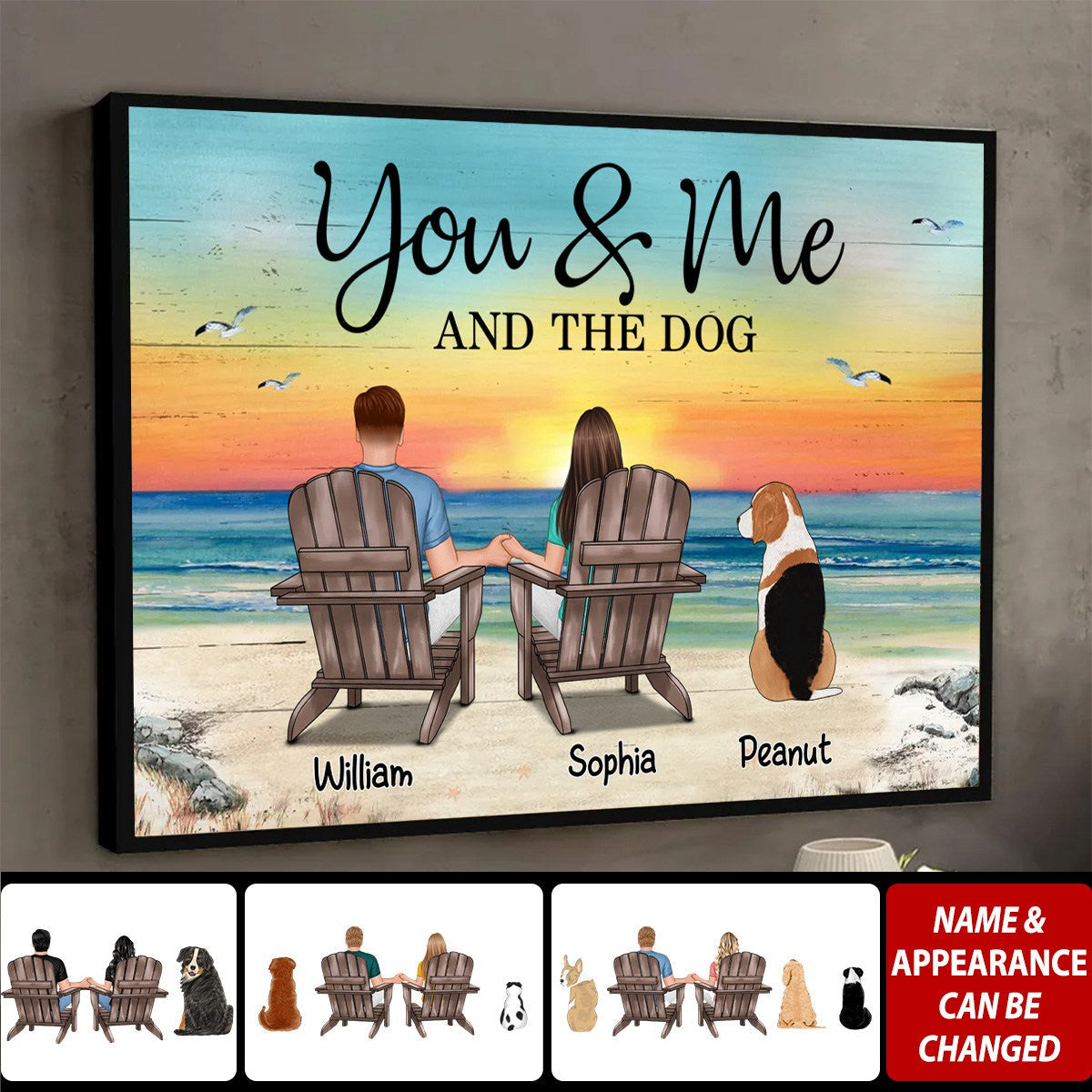 You Me And The Dogs Cats Personalized Poster, Perfect Anniversary Gift For Dog Lovers, Gift For Cat Lovers