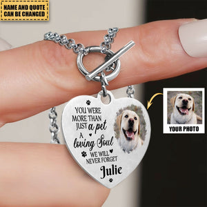 You Were More Than Just A Pet, A Loving Soul We Will Never Forget - Personalized Photo Heart Bracelet