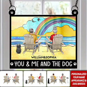 You And Me And The Dogs - Personalized Window Hanging Suncatcher Ornament