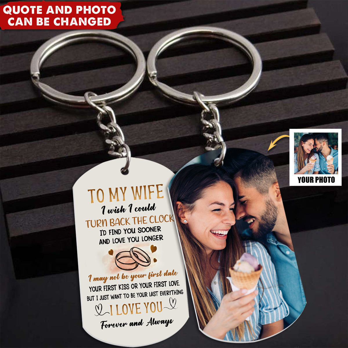 Personalized To My Husband Or Wife 2 Side Keychain