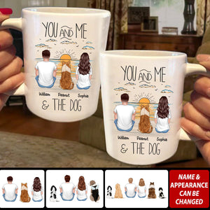 You Me And The Dogs Beach Outline Personalized Mug