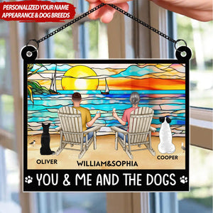 You And Me And The Dogs - Personalized Window Hanging Suncatcher Ornament