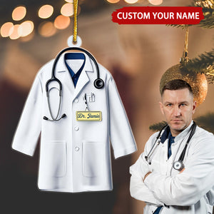 Doctor Blouse Personalized Christmas Ornament, Healthcare Workers Gift