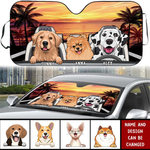 The Journey Of Life Is Sweeter When Traveled With A Dog - Personalized Custom Auto Windshield Sunshade - Gift For Pet Owners, Pet Lovers