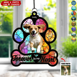 Forever In My Heart - Personalized Photo Window Hanging Suncatcher Ornament