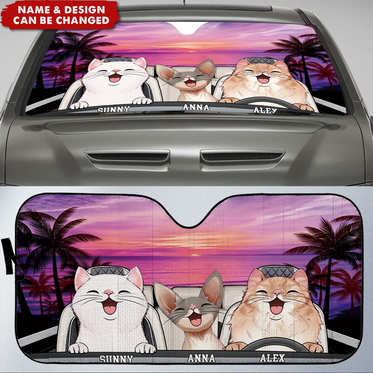 The Journey Of Life Is Sweeter When Traveled With A Dog - Personalized Custom Auto Windshield Sunshade - Gift For Pet Owners, Pet Lovers