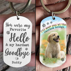 You Were My Hardest Goodbye - Personalized Keychain - Upload Image, Gift For Pet Lovers