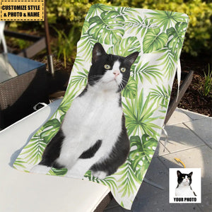 Upload Funny Pet Kids Photo Personalized Beach Towel