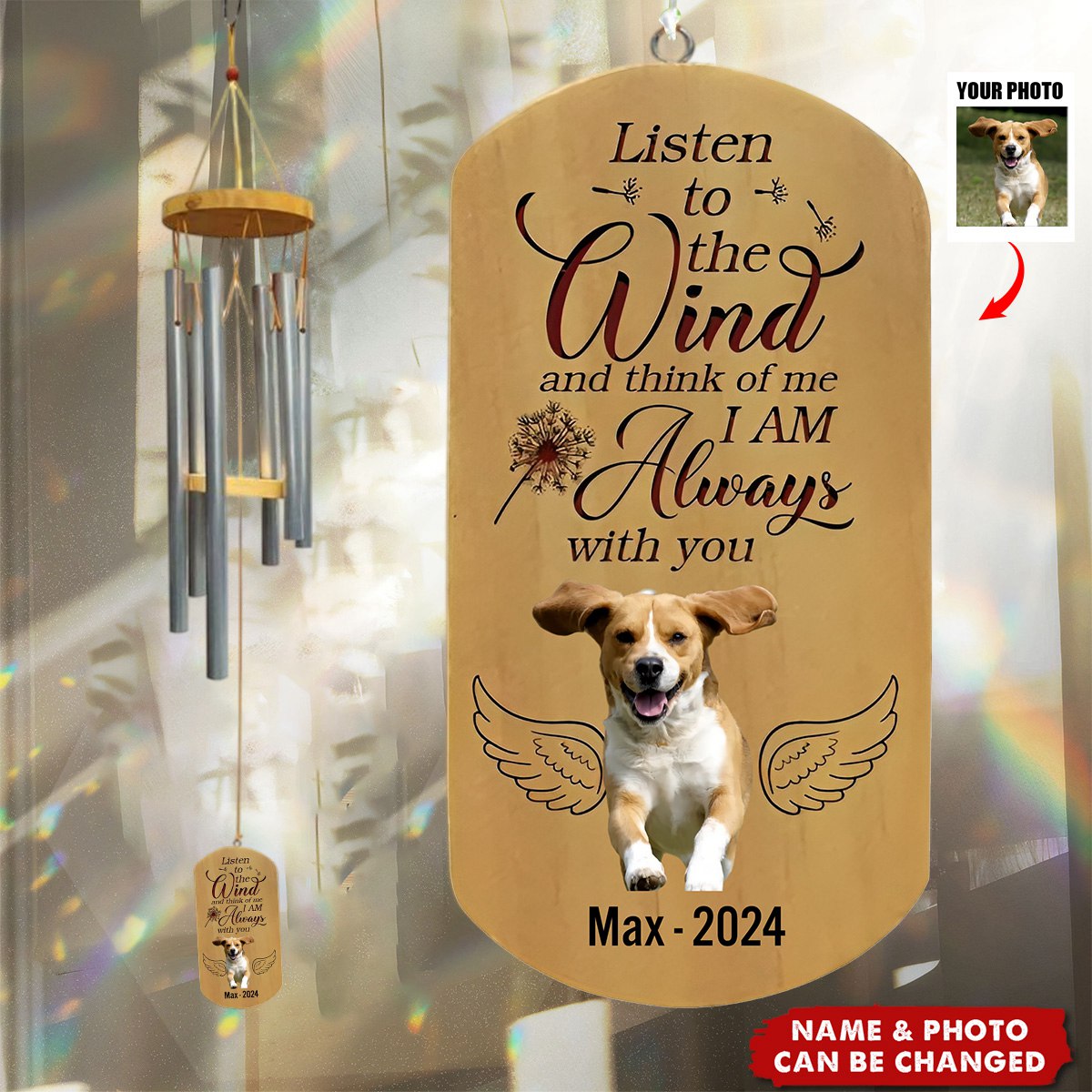 Personalized Gift For Pet Memorial Dog Cat Loss Remembering Wind Chimes